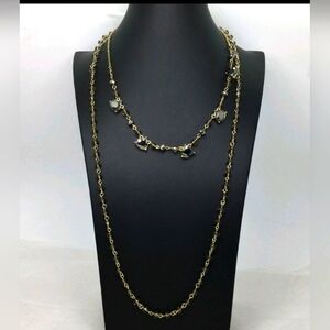 Banana Republic Double Strand Smoky Crystal Necklace NWT